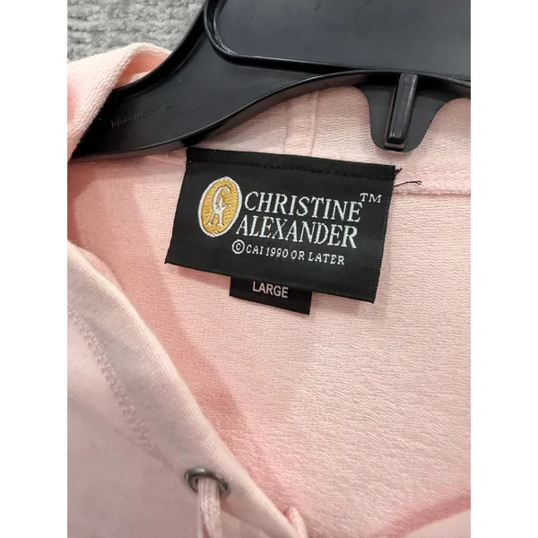 Christine Alexander Women Tracksuit L Pink Y2K Rhinestone Crown Hoodie Pants Set - Image 6