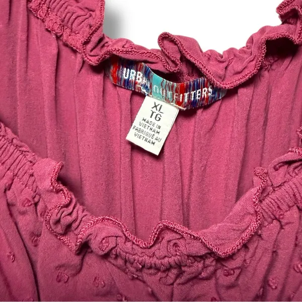Urban Outfitters Kimchi Blue Swiss Dot Smocked Ruffle Romper XL Purple EUC - Image 4