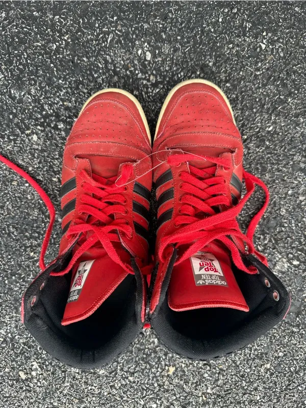 Adidas Top Ten Hi Men’s Size 10 Red Black High Top - Image 6