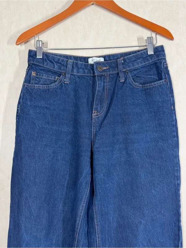 Kate Spade X Target Women’s High Rise Straight Leg Wide Cuff Jeans Dark Wash 6 - Image 4