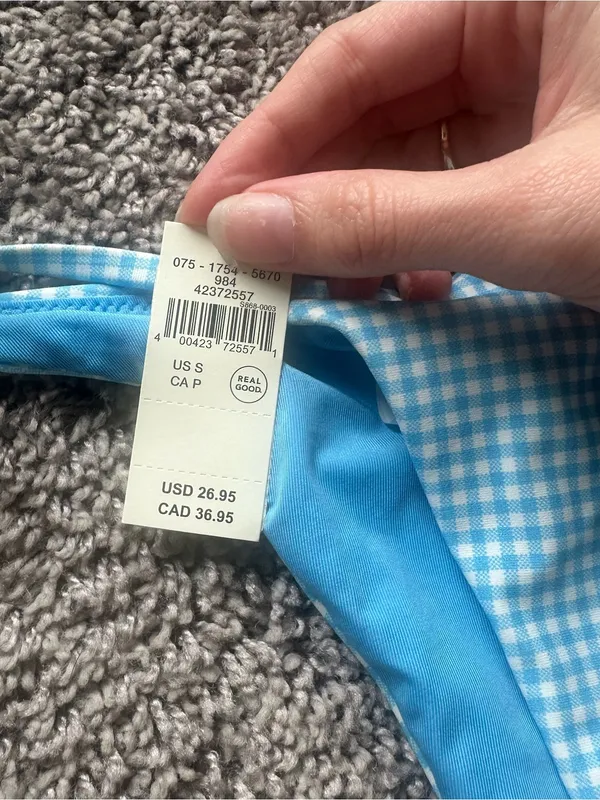 aerie Blue Gingham Tie-Side Bikini Bottoms - Image 3