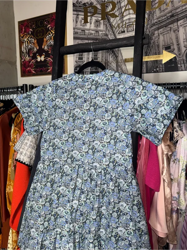 Hyacinth House Ellie Blue Multi Floral Zip Front Mini Dress Womens XS EUC - Image 11