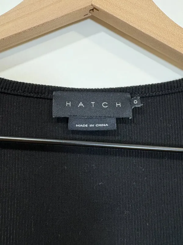 🌟 Hatch 🌟 The Softest Rib Nursing Maternity Henley Black Sz 0 Xs - Image 5