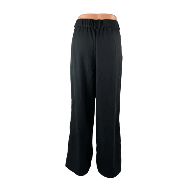 Hollister Women's Black High Waisted Pleated Wide Leg Trousers Pants Size L - Image 4