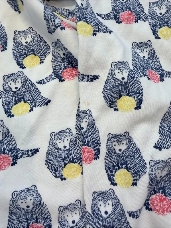 Womens Roller Rabbit Long Sleeve Pajama Top Bear Print size small - Image 5