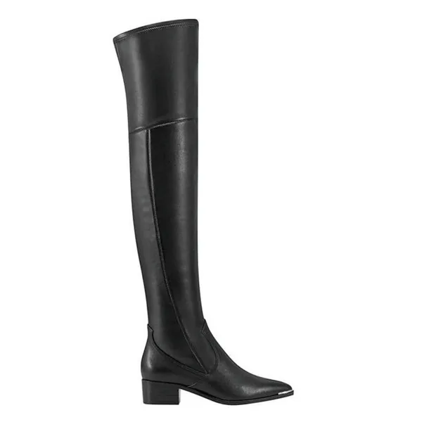 Marc Fisher LTD Black Over The Knee Boots Metal Tip Detail Size 6.5M NEW - Image 3