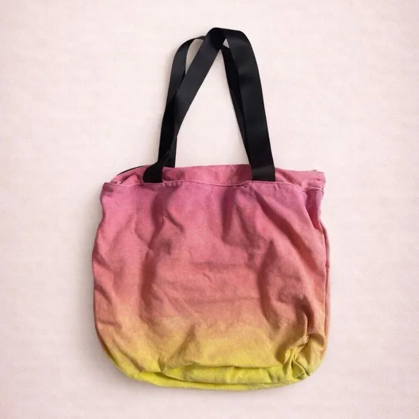 Juicy Couture Wish You Were Here Canvas Tote Bag Pink Yellow Ombre Y2K Shopper - Image 2