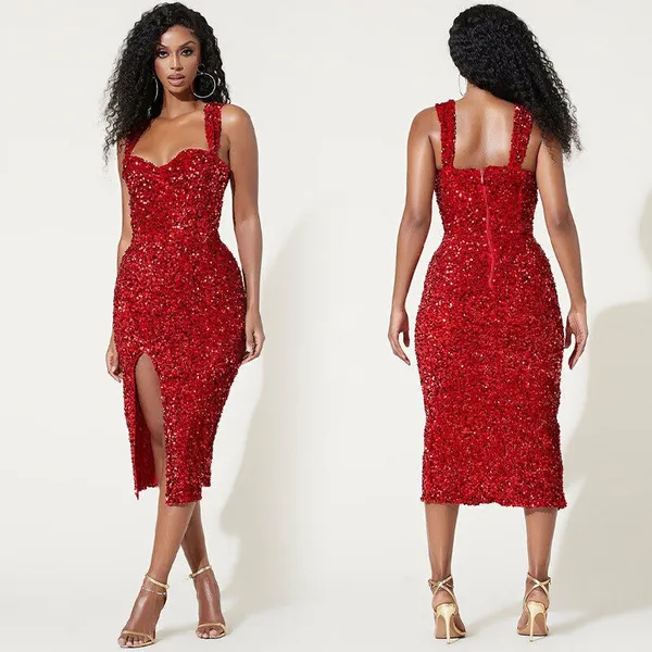 Love & lemonade Sequin Slit Bodycon dress - Image 2