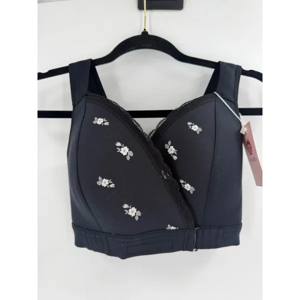 NWT FionaBra Front Wrap Closure Women XS‎ Black Floral Adaptive Comfort - Image 6
