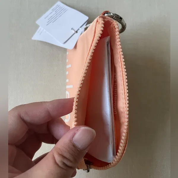 Lululemon Clippable Card Pouch - Peach Bellini - Image 8