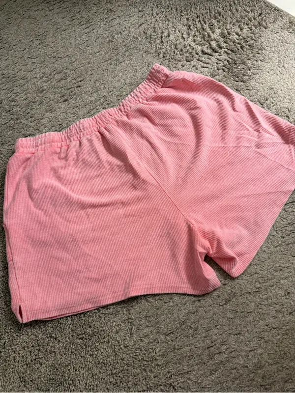 Maurices Pink Coral Corded Ribbed High Rise 5” Drawstring Short - size 1x - Image 4