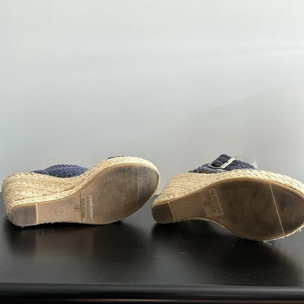 Charming Charlie Blue‎ Wedge Sandals Sz 6 - Image 8