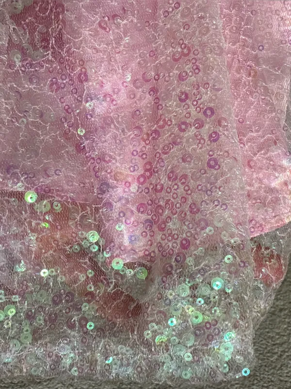MoriLee by Madeline Gardner Strapless Pink Sequin Evening Gown size 3/4 - Image 13