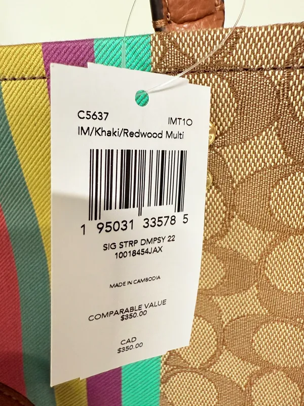 COACH Dempsey Tote 22 In Signature Jacquard With Stripe And Coach Patch C5637 - Image 5