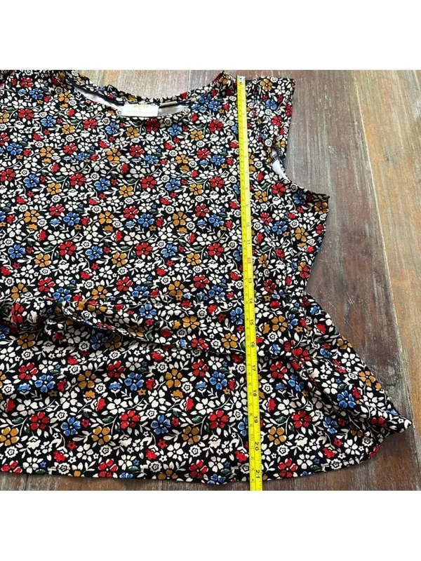Maeve Anthropologie Floral Peplum Top XL - Image 10