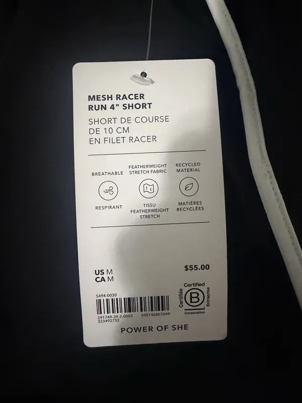 NWT Athleta Mesh Racer Run Mid Rise 4” Athletic Performance Shorts Size Medium. Waist 30in - Image 5