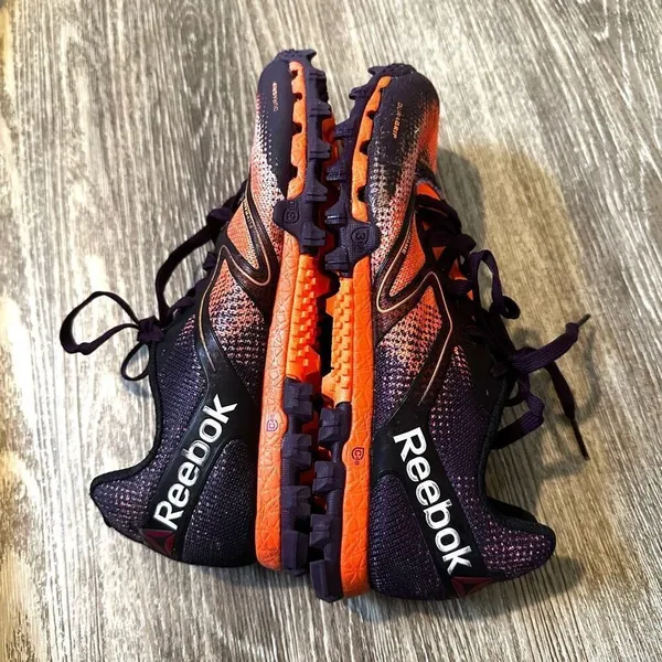 Reebok CrossFit H20 drain, Dura grip athletic shoes orange purple black size 6 - Image 10