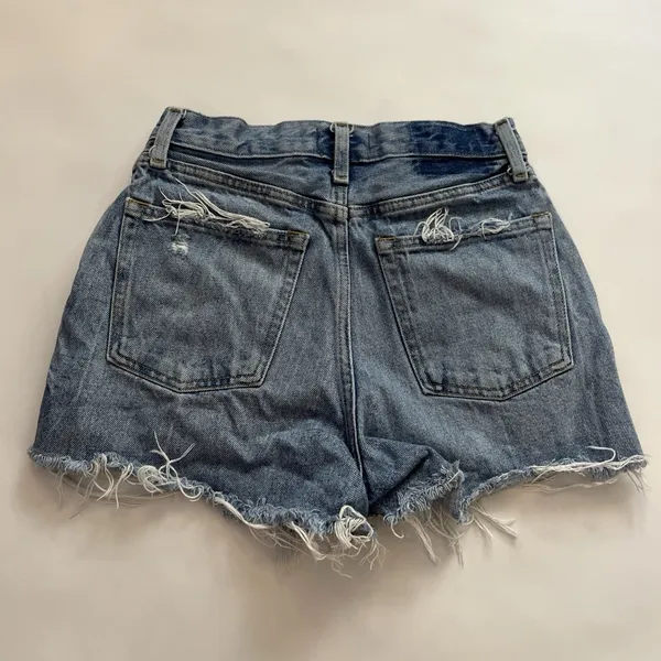 Abercrombie & Fitch Women’s Natural Rise Cut-Off Distressed Denim Shorts 26 2 - Image 5