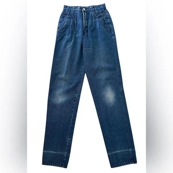 Rockies Vintage Western High Waist Bareback Pleated Denim Jeans 9/10 (26 x 34.5) - Image 3