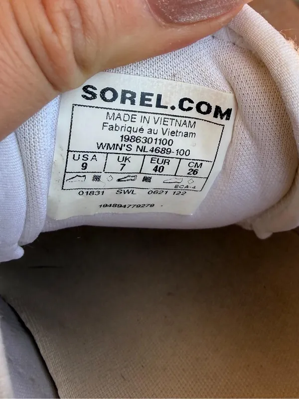 Sorel white Kinetic Breakthru Day Lace trainers sz US 9 women / in good condition - Image 7