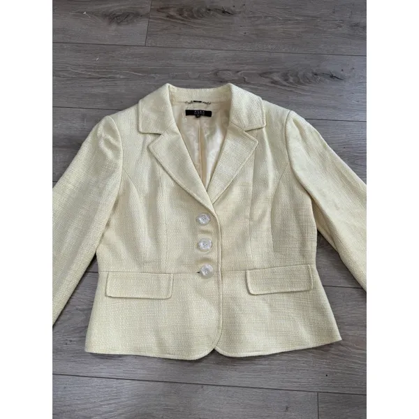 Alex‎ Marie Size 10 Ivory Women's Suit Jacket Blazer - Image 2