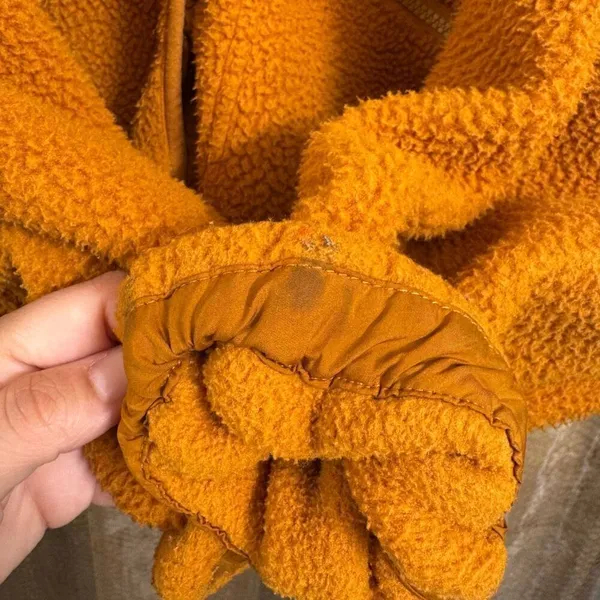 Free People Hit The Slopes Fleece‎ Jacket Russet Orange Oversized Small - Image 6