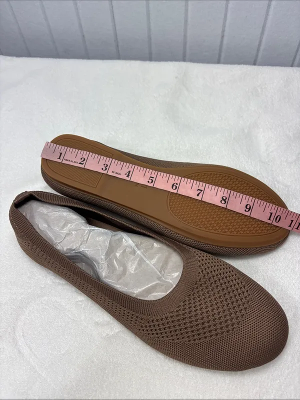 Comfort&soft‎ Knit Ballet Flat in Taupe Breathable Ballet Flats size 11 W - Image 11