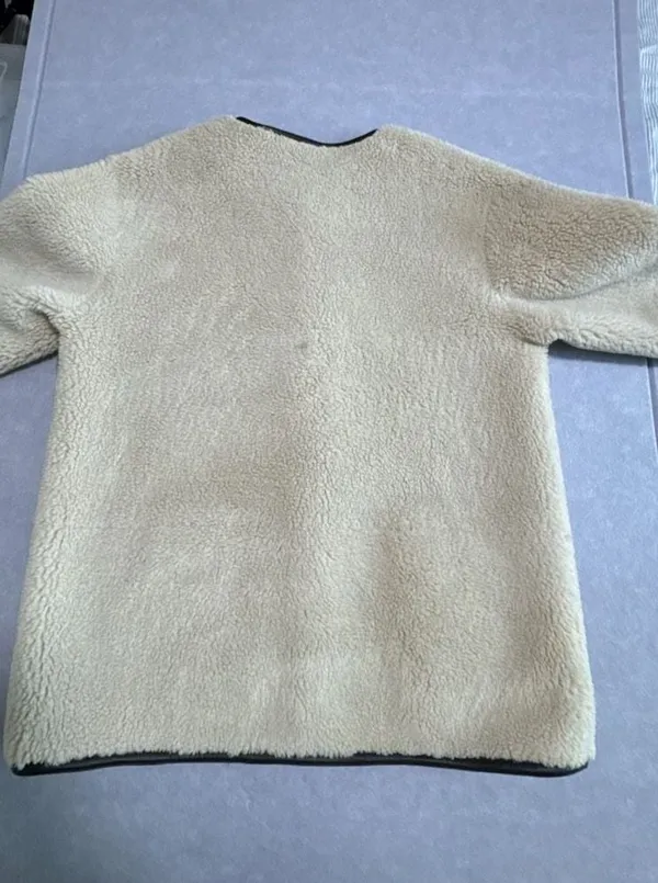 Dunst Collarless Buckled Shearling Jacket Size M - Image 5