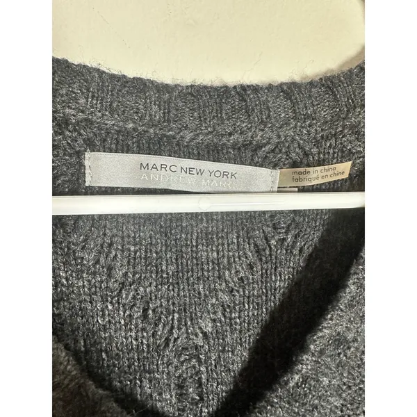 Marc New York Andrew Marc Gray Angora Blend Diamond Cable Knit‎ Sweater Dress S - Image 3