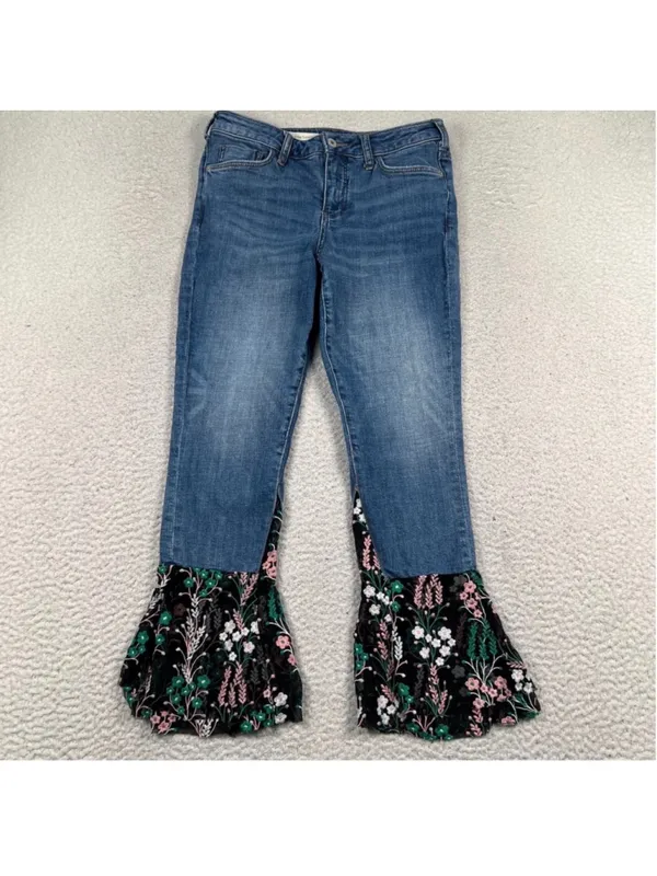 Anthropologie Pilcro & The Letterpress Floral Hem Jeans - Image 2