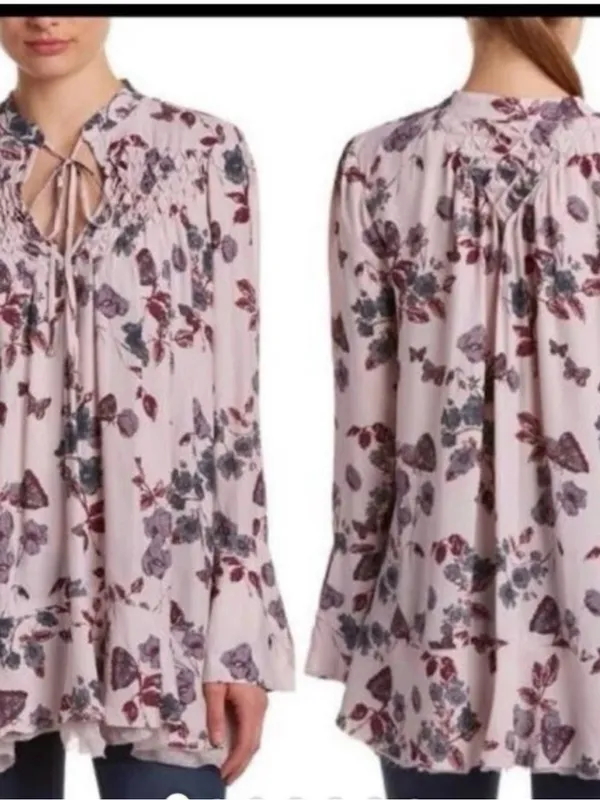 Free People XS Floral Boho Tunic Top - Image 2