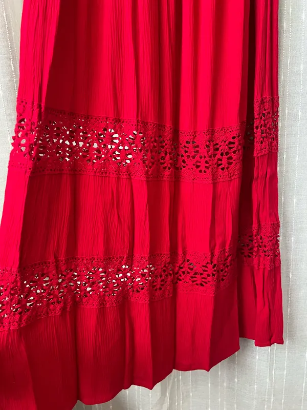 Crochet Cutout Maxi Red Size XS - Image 7