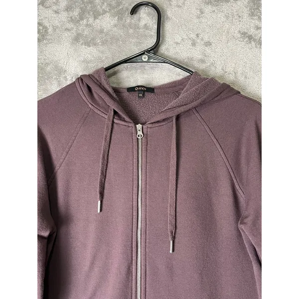 Quince Women's SuperSoft Fleece Full-Zip Up Hoodie Dried Fig Purple XS - Image 2