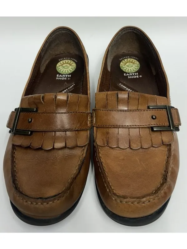 Earth Shoe Loafers Women’s Size 9W Sable Brown Leather Upper Comfort Preppy Y2K - Image 7