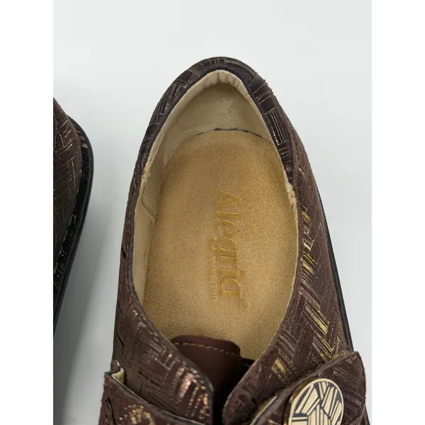 Alegria Paloma Brown Gold Metallic Clogs Shoes DEN-589 Womens 38 USA 7.5 - Image 5