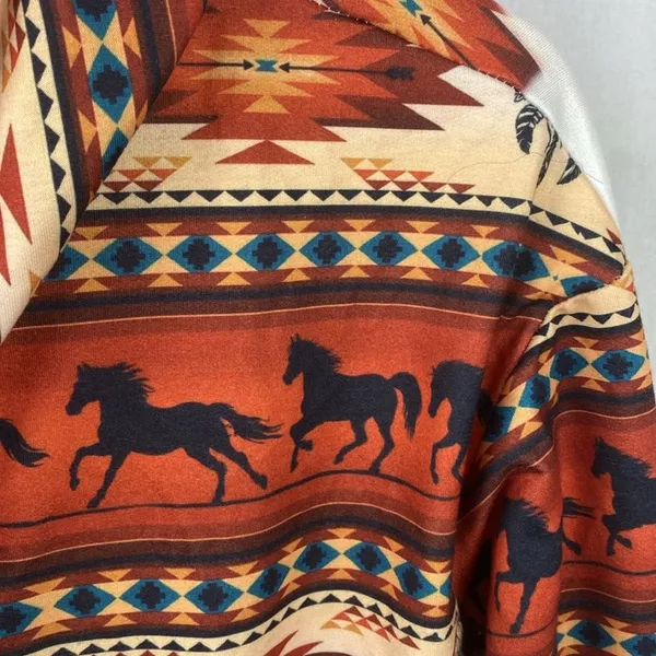 Horse Equestrian Dreamcatcher Western Print Long Sleeve Hoody Sweatshirt Top S - Image 5