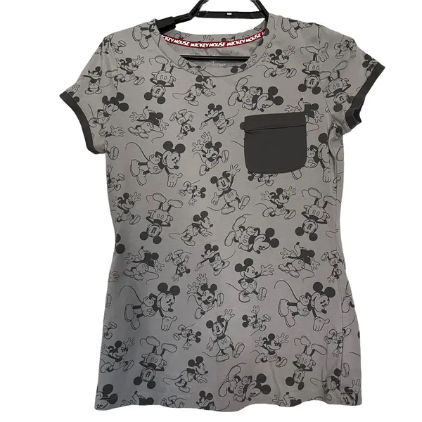 Disney Parks Mickey Mouse Y2K Womens TShirt Top Size S Gray Short Sleeve Cartoon - Image 2