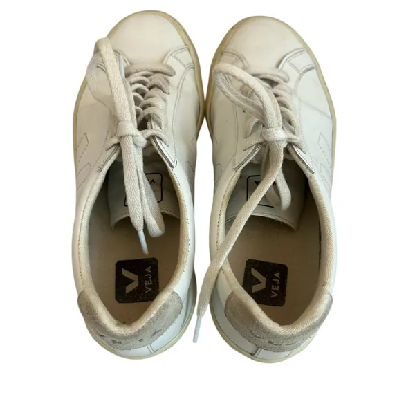 Veja White Sneakers Tennis Shoes Lace Up Casual Brazil Stitching Size 38 7 US - Image 7