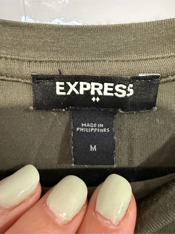 Basic Olive‎ Green Express soft Crewneck Tee - Image 2