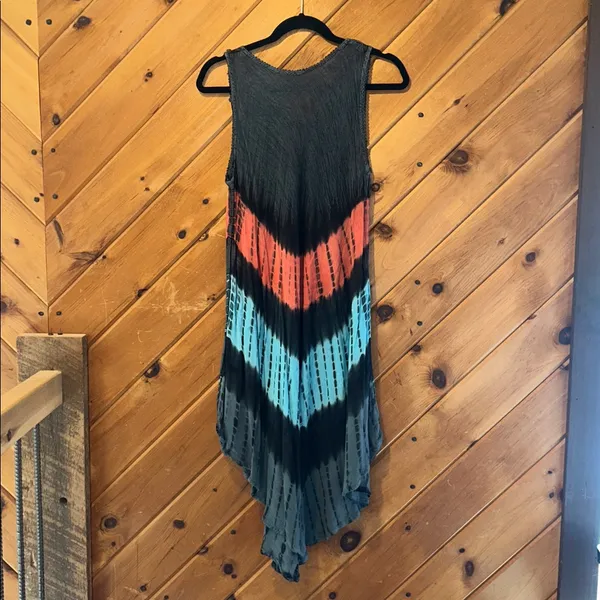 True rock bohemian boho hippie Y2K vintage embroidered tie dye dress - Image 4