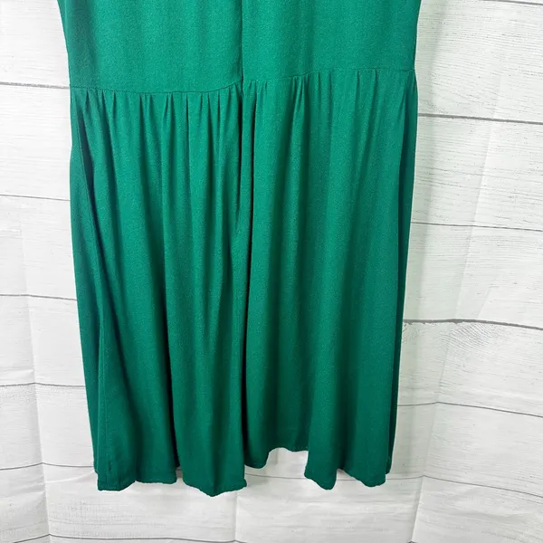 Reformation Womens size 8 Gavin Mini High Slit Flutter Sleeve Dress Green Flaws - Image 6
