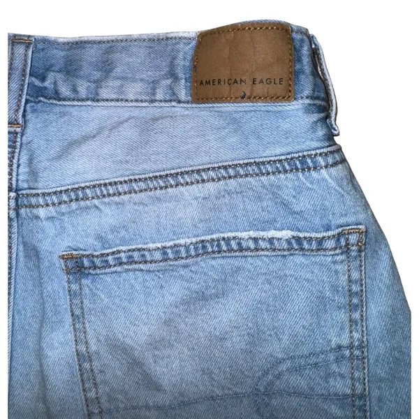 American Eagle High Rise‎ Baggy Shorts Size 26 Distressed Light Wash Spring Mom - Image 7