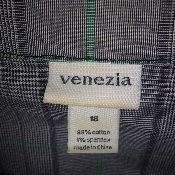 Venezia 18 Black White Fine Plaid Jacket Plus Green - Image 8