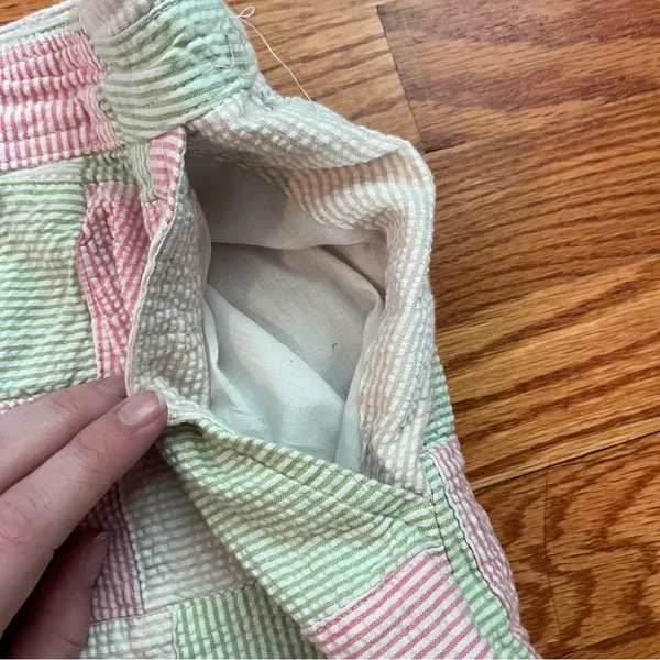 Izod Golf Plaid White Pink Green Seersucker Women's size 6 Skort Skirt - Image 7