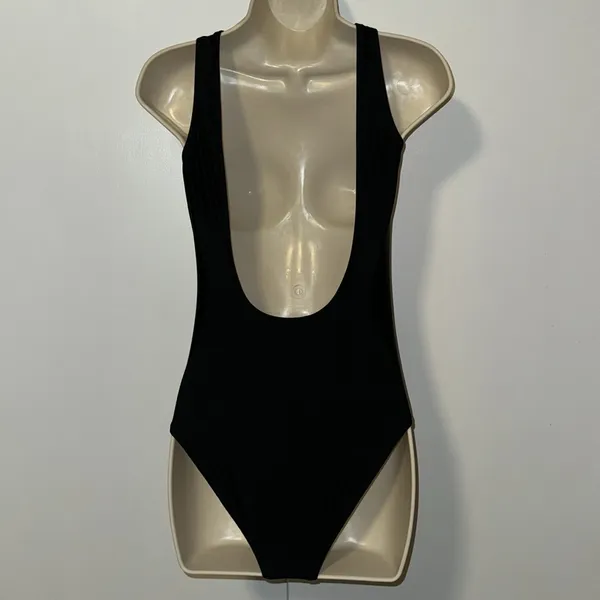 Cupshe Wrap One Piece Swimsuit Pink White Black Colorblock Women’s Small S - Image 2