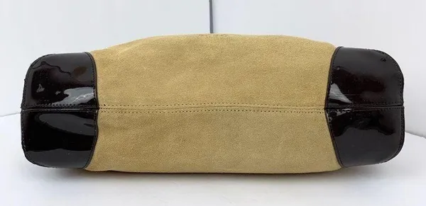 BCBG Suede Leather Tan / Brown Bag - Image 6