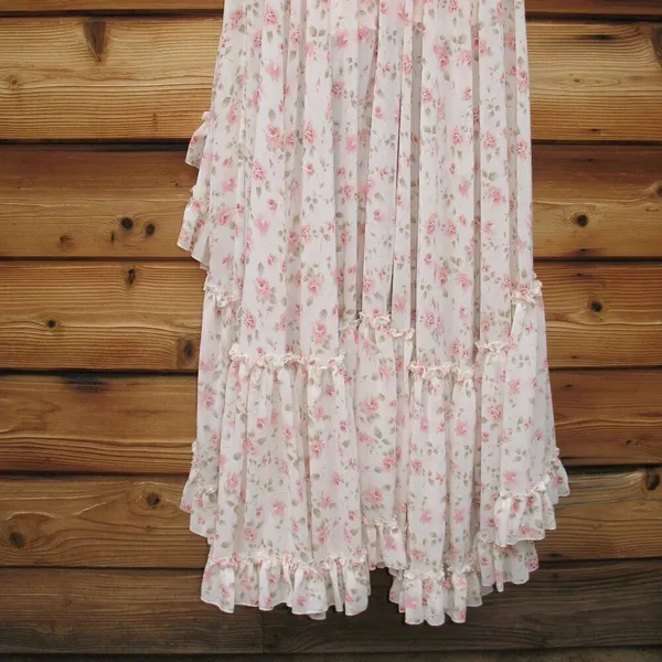 MAC DUGGAL White Multicolor Floral Print Sleeveless Ruffled High-Low Gown - Image 13