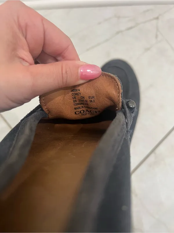 Coach Navy Blue Corey Suede Slip On Sneakers Size 6 US - Image 7