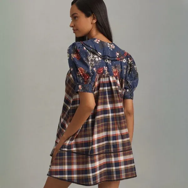 Anthropologie Pilcro Bow Front Babydoll Dress Sz M - Image 2