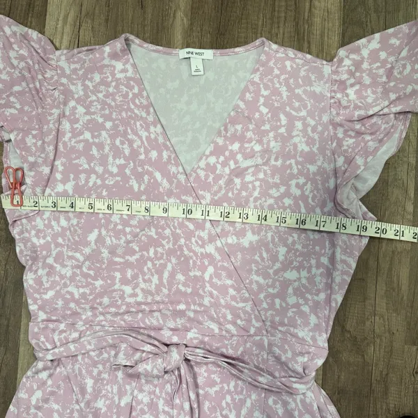 Nine‎ West flutter sleeves wrap dress, Size Large - Image 11